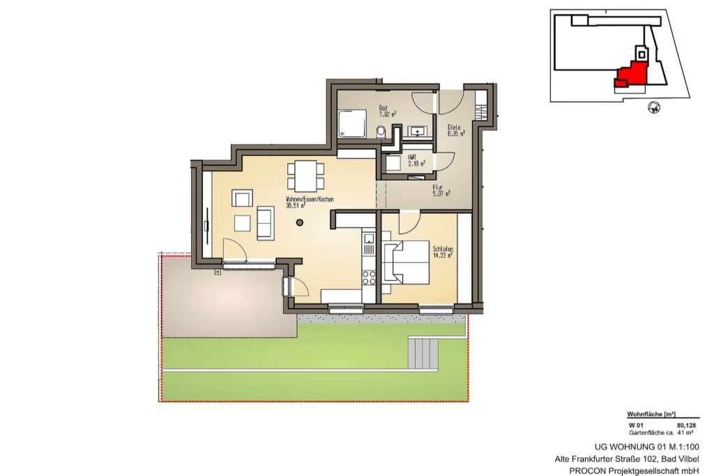 Alte Frankfurter Straße – Grundriss Wohnung W01