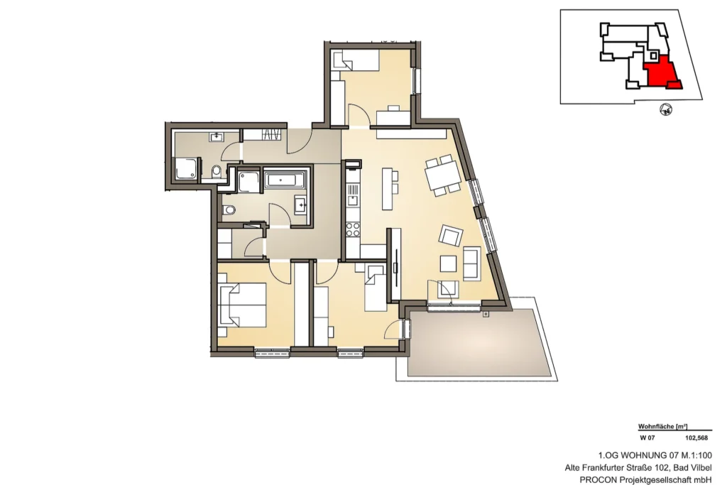 Alte Frankfurter Straße – Grundriss Wohnung W07