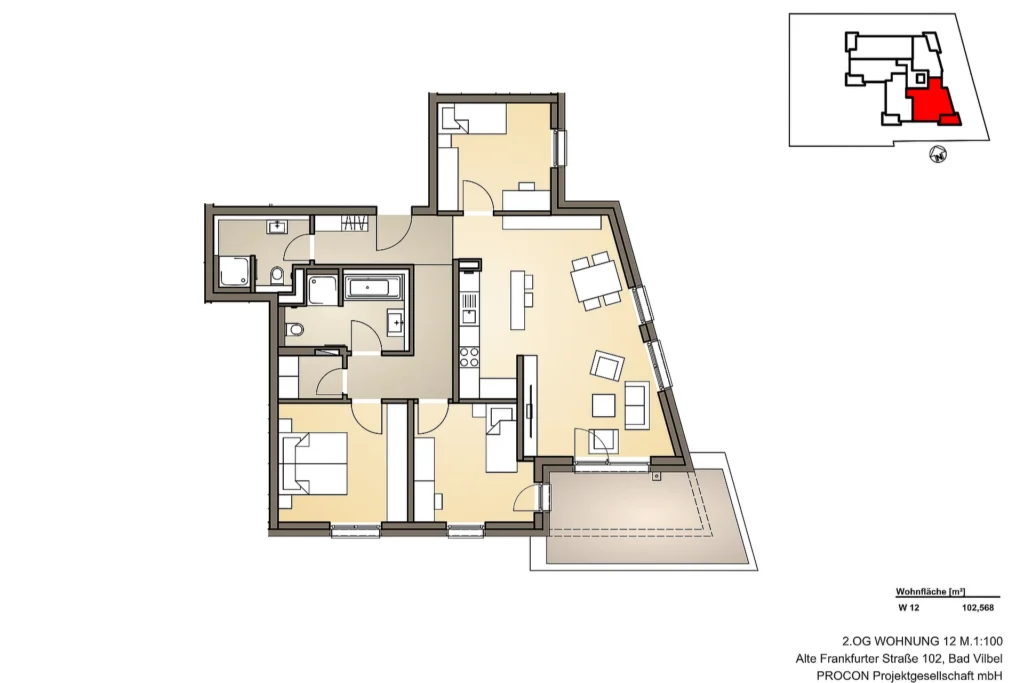 Alte Frankfurter Straße – Grundriss Wohnung W12