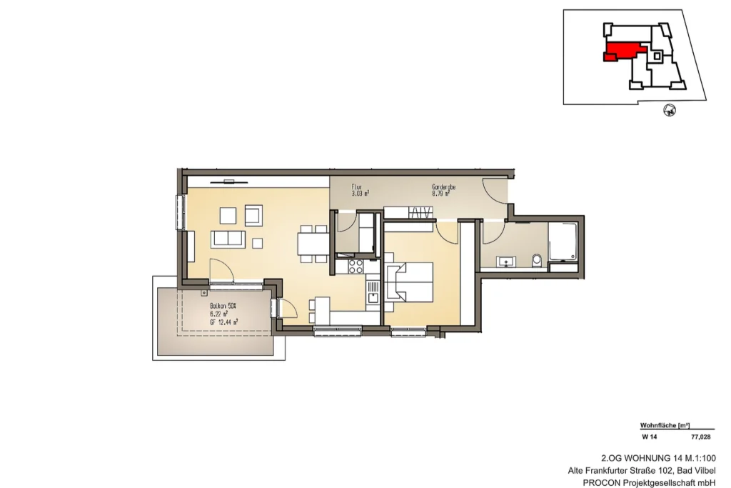 Alte Frankfurter Straße – Grundriss Wohnung W14