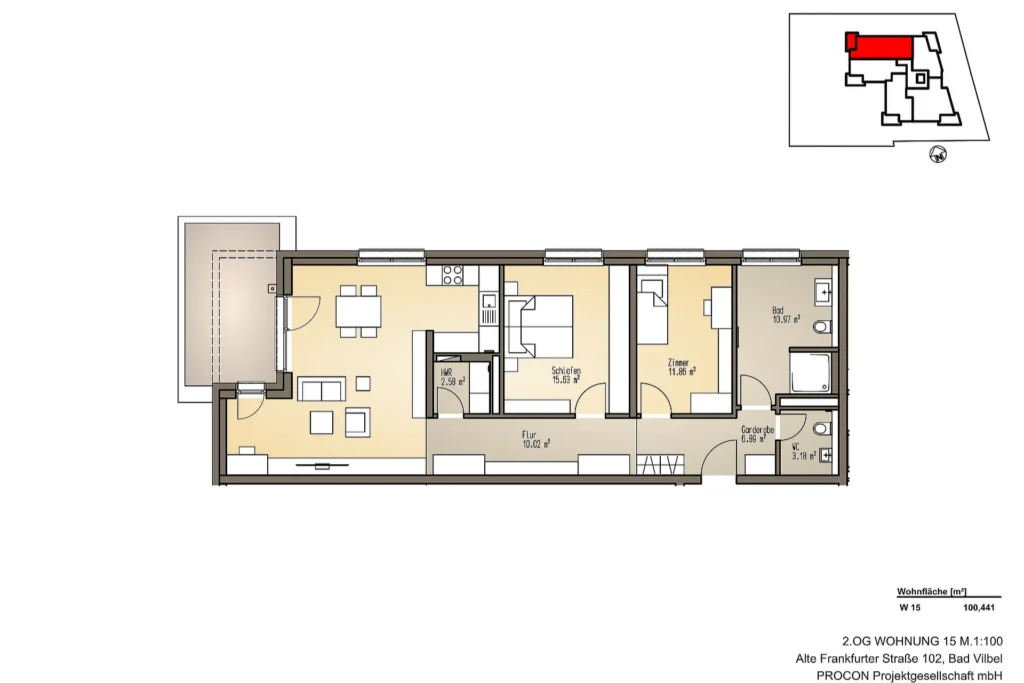 Alte Frankfurter Straße – Grundriss Wohnung W15
