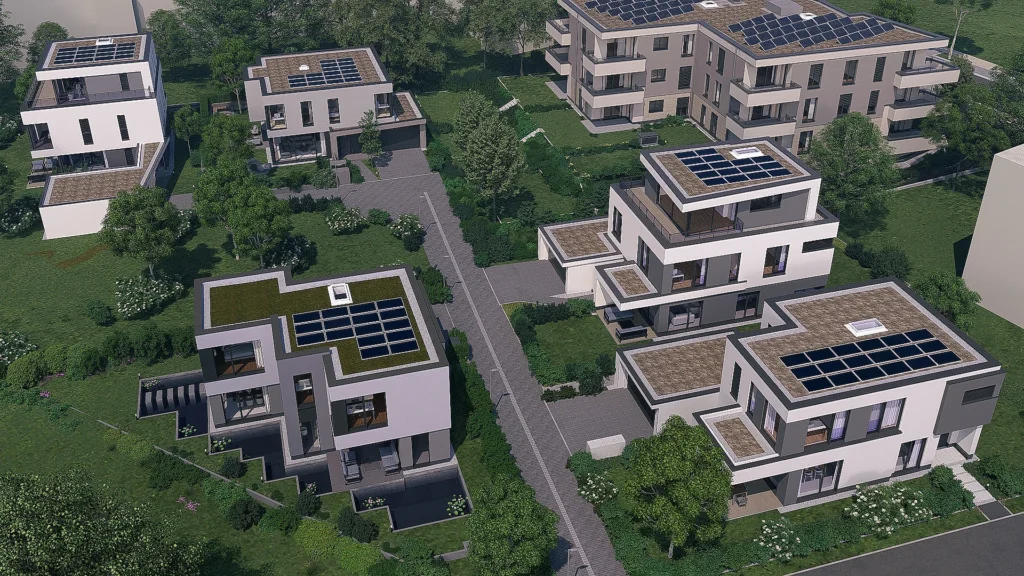 Five Elements Bad Vilbel – Luftbildvisualisierung des Neubauprojekts